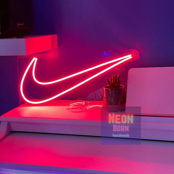 neon nike swoosh logo