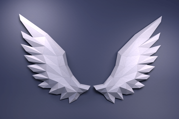 Wings Papercraft, wings low poly, papercraft 3d, PDF, gift, - Inspire ...