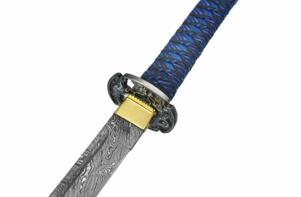 Hamdamde Damascus Katana Sword, Personalized Sword, Engraved Sword, SHARP Blade Katana Practice Samurai Sword (2).jpg
