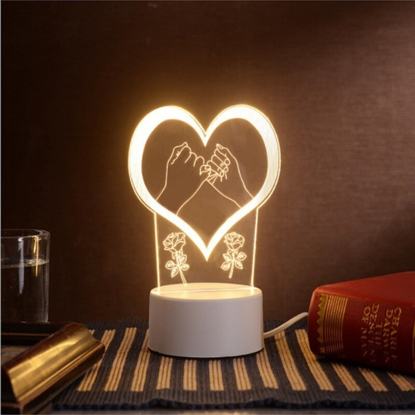 Acrylic The neon lights 3D stereo Night light Small table lamp.jpg