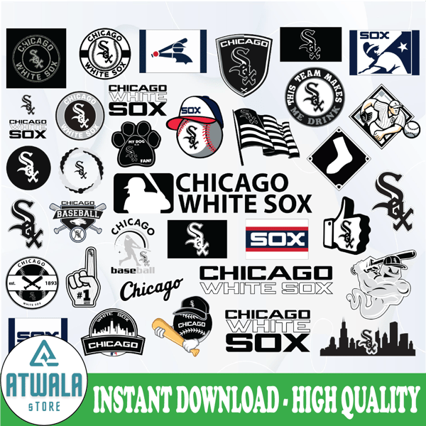 MLB Logo Chicago White Sox, Chicago White Sox SVG, Vector Chicago White Sox  Clipart Chicago White Sox Baseball Kit Chicago White Sox, SVG, DXF, PNG, Baseball  Logo Vector Chicago White Sox EPS