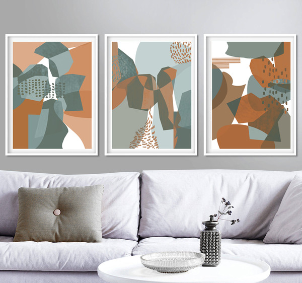 Abstraction triptych of 3 prints, you can download