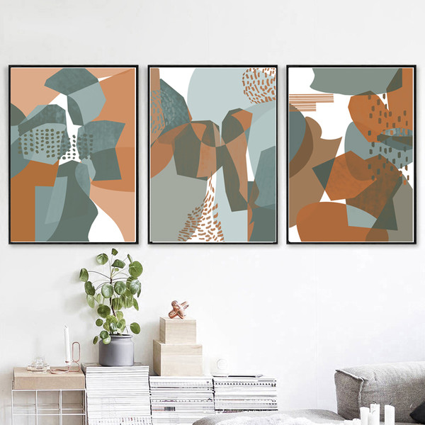 Abstraction triptych of 3 prints, you can download