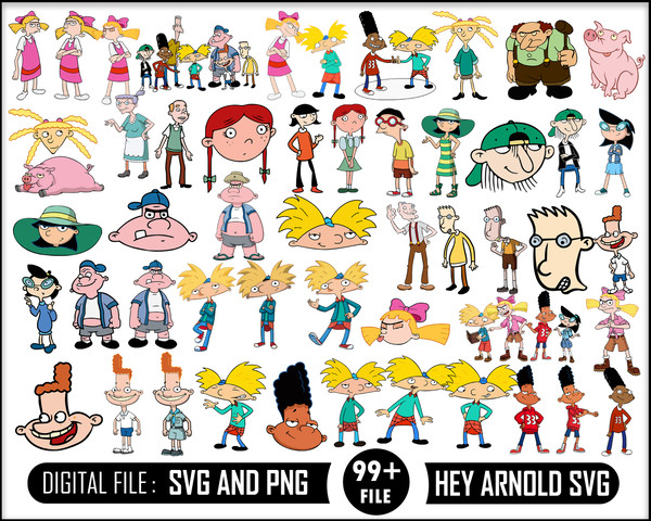 Hey Arnold, Hey Arnold, Hey Arnold Svg, Cartoon Svg, Bundle 2,Disney svg Digital Download.jpg