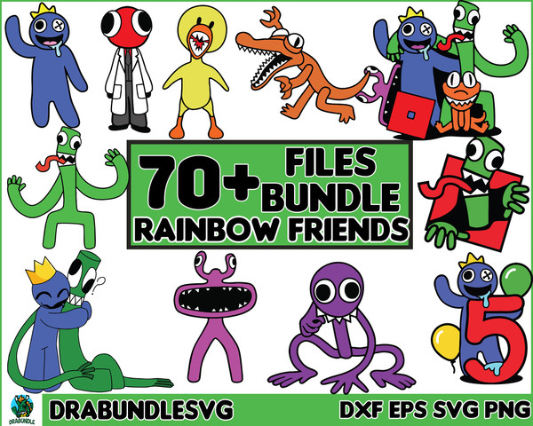 145 Rainbow friends SVG, Rainbow friends PNG, Sublimation, Transfer,  Digital download, Vector illustration