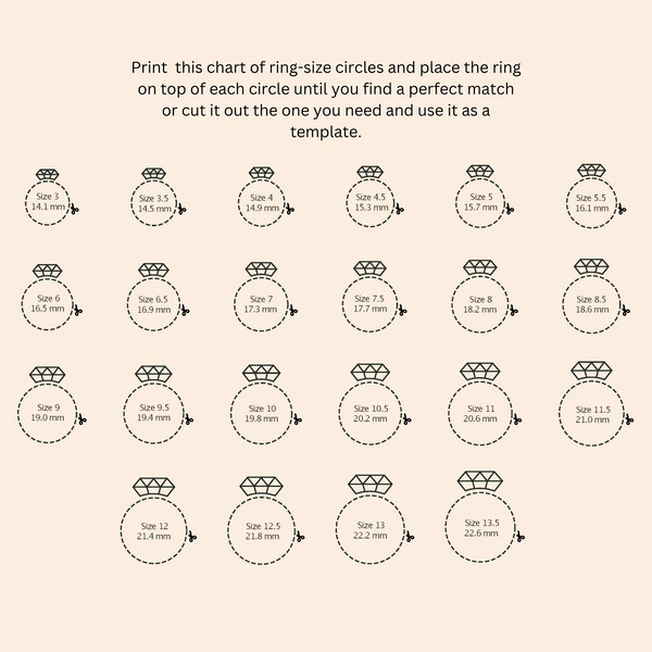 Ring Size Chart - determine your ring size using online ring sizer