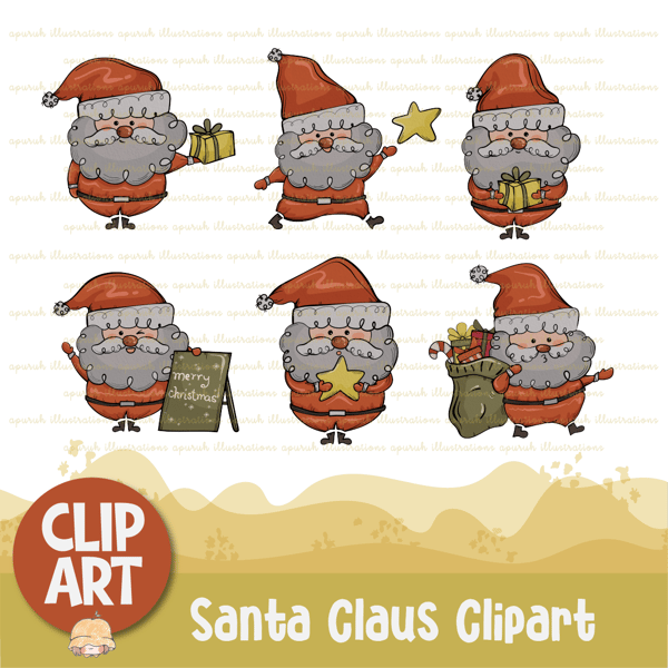 cute santa claus clipart