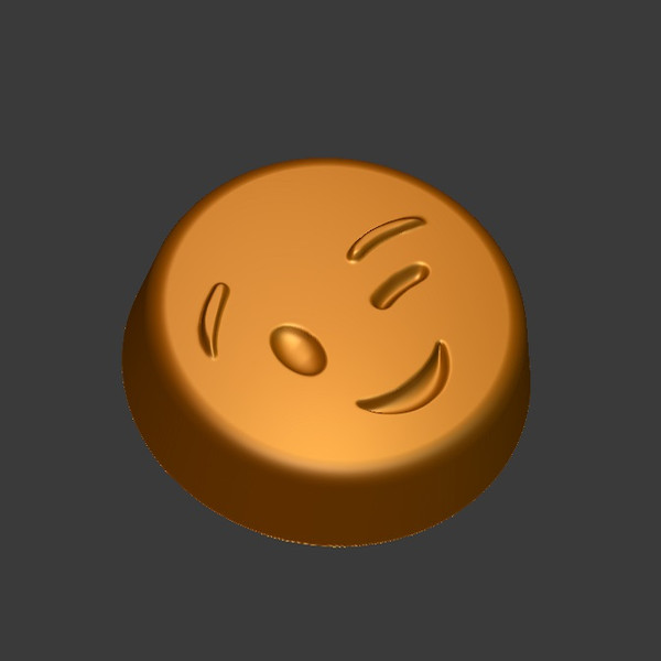 Emoji winking STL file for vacuum forming and 3D printing