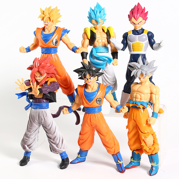 6pcs SET Dragon Ball Z Action Figure Goku Vegeta Saiyan Blue God Christmas  2021