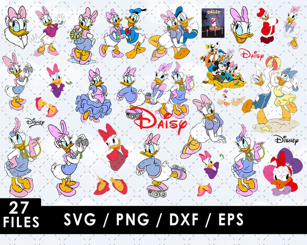 Daisy Duck SVG, Daisy Duck cartoon SVG, Daisy Duck face SVG, Daisy Duck sailor SVG, Donald Duck SVG, Mickey Mouse SVG, Minnie Mouse SVG, Disney characters SVG,