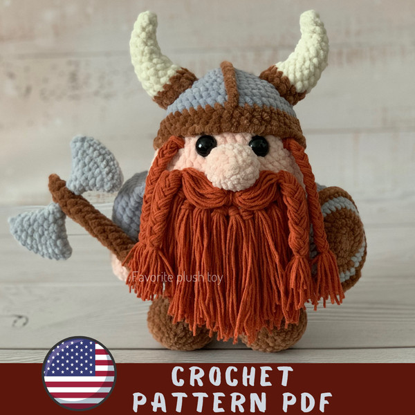 Viking Gnome crochet pattern PDF - English plush crochet ami - Inspire  Uplift