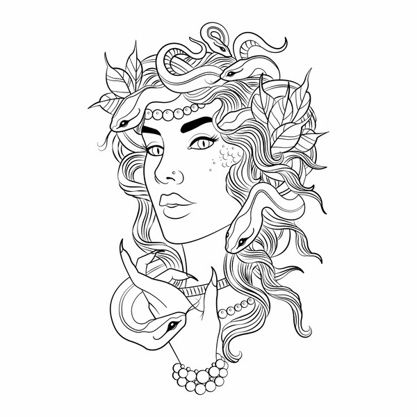 Medusa Gorgon Goddess Wood Print