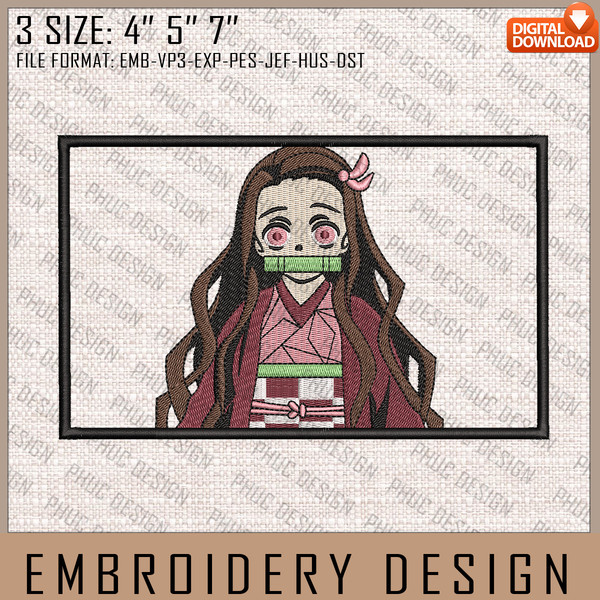Nezuko Embroidery Design File/ Kimetsu no yaiba Anime Embroi - Inspire  Uplift in 2023
