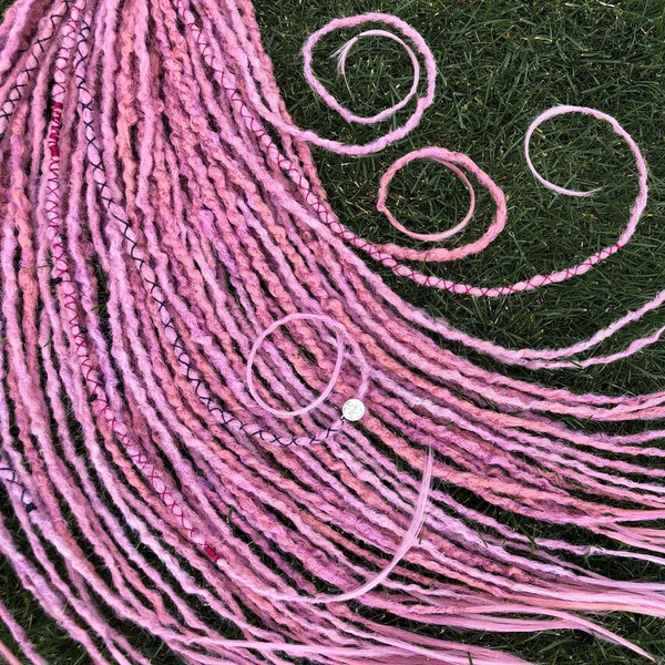 Pink Neon Crochet Dreads with Accessories Double or Single Ended Dreadlocks Free Ends Fake Hair Extensions 810 2025 40DE | DreadsRainbowShop