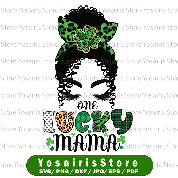 one lucky mama sublimation design Stock Vector