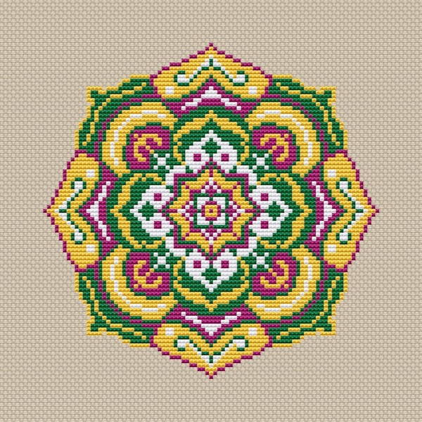 Mandala cross stitch pattern-2