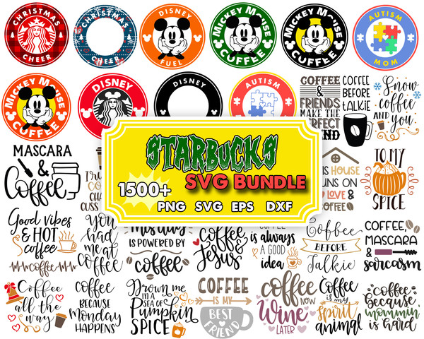 1500 Starbucks bundle svg, Starbucks cup wrap bunlde svg, Starbucks logo svg, Svg for cricut.jpg