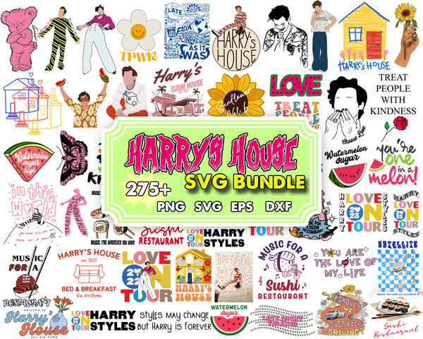 275 Harry's House Bundle, Harry's House Svg Designs, Harry Style Merch, Digital Download, Love On Tour 2022, Harry's House Track List PNG.jpg