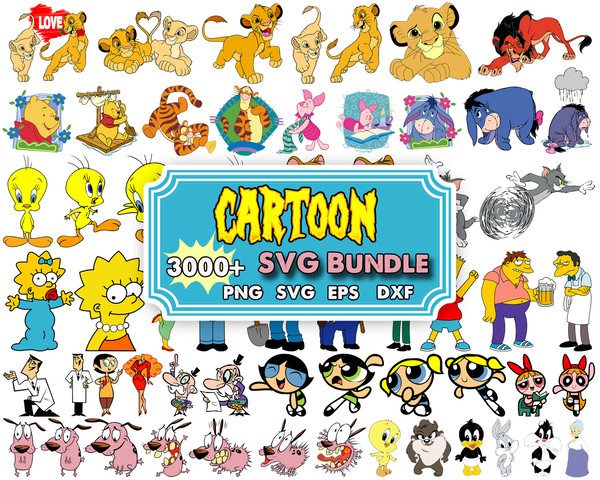 3160 Bundle Cartoon SVG, Cartoon Vector, Cartoon Cut file, Cartoon Clipart, Cartoon Bundle, Cartoon Silhouette, Cartoon PNG.jpg