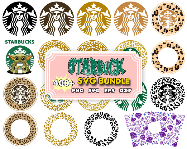400 Starbucks svg bundle,Starbucks Wrap svg, Starbucks bundle wrap svg, Starbucks Svg files for Cricut & Silhouette.jpg