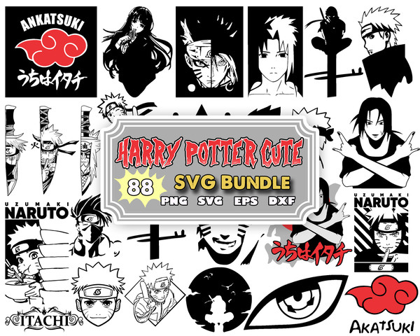 Naruto SVG Bundle, Anime Vector, Anime Cut file, Anime Clipart, Anime Silhouette, Anime Bundle.jpg