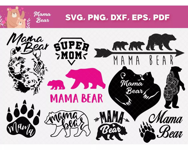 Mama Bear Svg Png Eps Pdf Files, Bear Mama Svg, Mama Baby Be - Inspire  Uplift