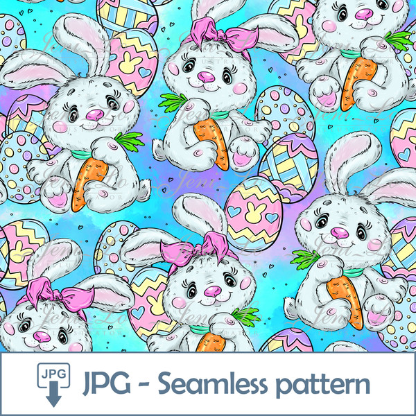 Easter Rainbow Seamless Pattern