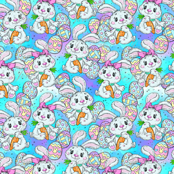 Cute Easter bunny seamless pattern