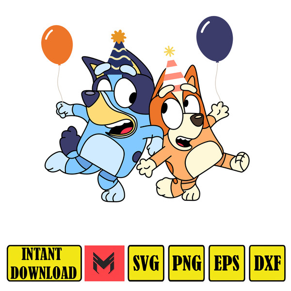 Bluey Family Party Png, Bluey Heeler Instant Download png, Bluey Birthday Png, Bluey Party Png, Bluey Font Included print ready png files (2).jpg