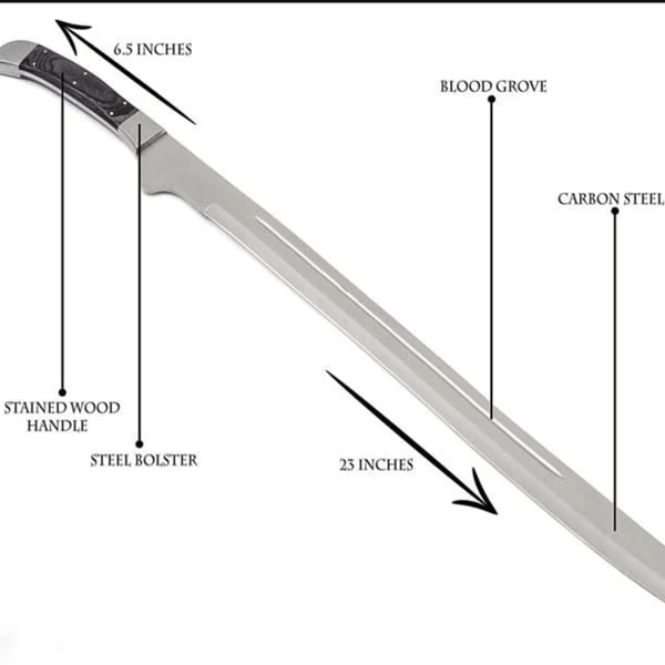 Hunting sword single edge, custom hand forged, high carbon steel swor.png