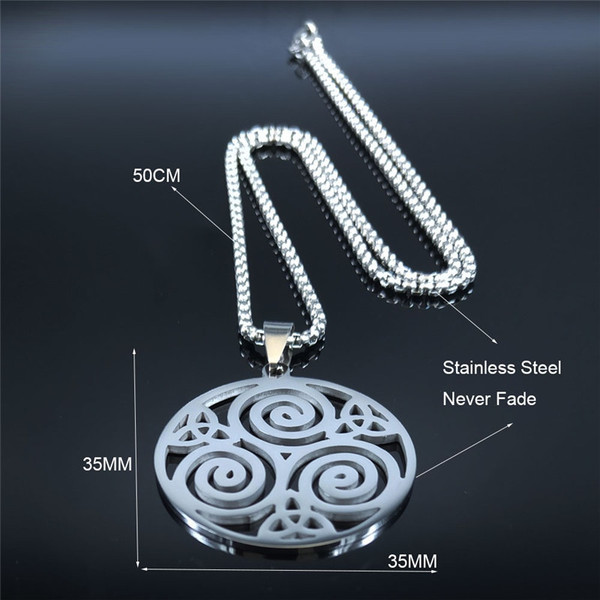 Triskele Necklace Triple Spiral Necklace Stainless Steel Cel - Inspire  Uplift