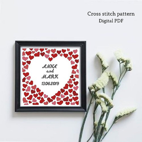 Heart Frame Cross Stitch Pattern