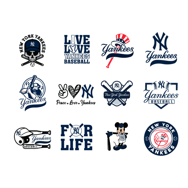 New York Yankees Logo Bundle SVG Baseball MLB Cricut Files