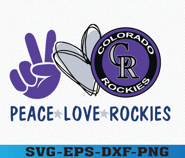 Peace love Colorado Rockies svg, Colorado Rockies svg PNG EPS DXF