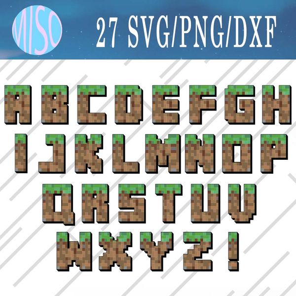 Minecraft alphabet svg, Minecraft alphabet bundle svg, Png - Inspire Uplift