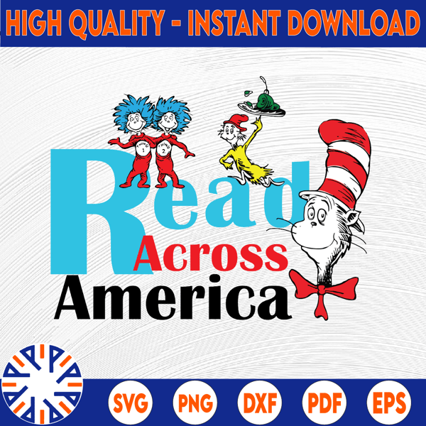 Read Across America Dr Seuss Svg, Dr Seuss Svg, Cat In The H - Inspire ...