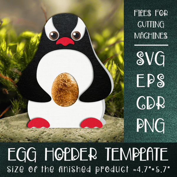 Penguin Chocolate Egg Holder Template SVG - Inspire Uplift