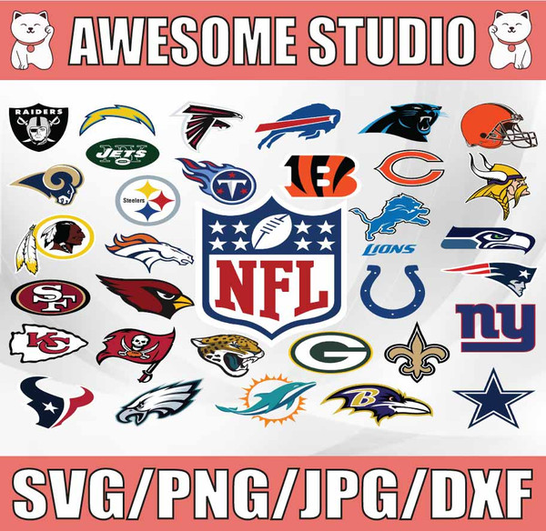 NFL Teams SVG Football Svg Nfl Svg All Nfl Teams Svg, Sport - Inspire Uplift