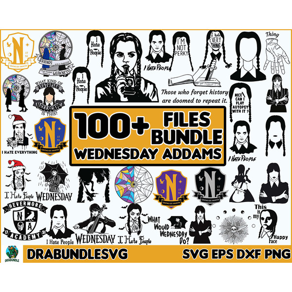 100 Wednesday Addams Bundle SVG, Wednesday SVG, Christmas SVG, Addams svg, Family svg, holiday svg, PNG, Digital Instant Download.jpg