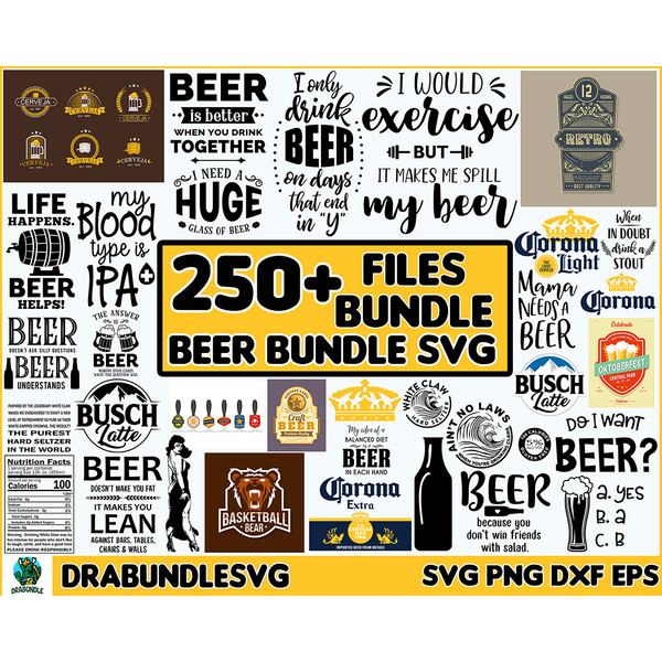 200 Beer SVG Bundle svg, png, eps, dxf digital file, Cut File, Print,Cricut, Kids Silhoutte Digital Dowload,Beer Stein, Alcohol,svg, dxf.jpg