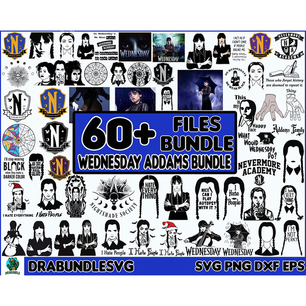 60 Wednesday Addams Bundle SVG, Wednesday SVG, Christmas SVG, Addams svg, Family svg, holiday svg, PNG, Digital Instant Download.jpg