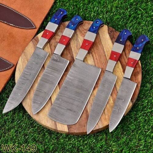 Professional Chef knives sets Damascus steel Knife sets of 5 - Inspire  Uplift