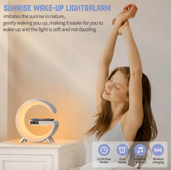 Gradual Sunrise Alarm Clock with Wireless Charging – Desk-Matter