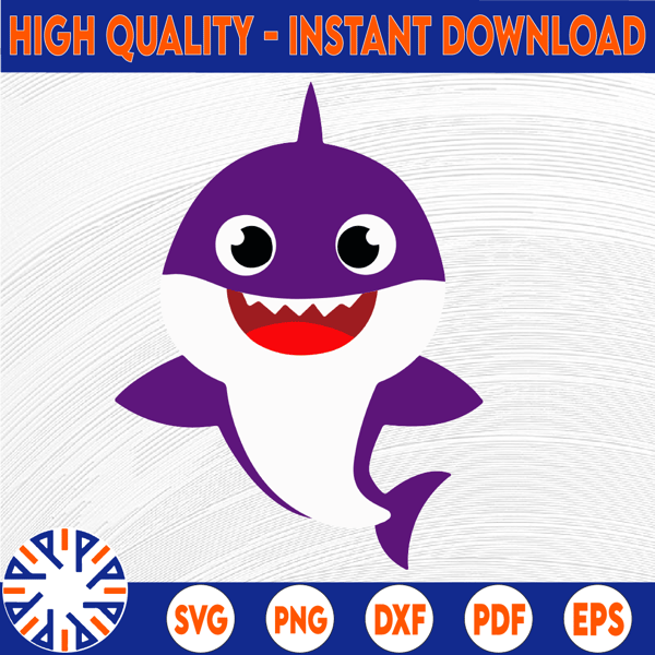 Purple Baby Shark Doo Doo Doo, Cutting File Svg - free svg files for cricut