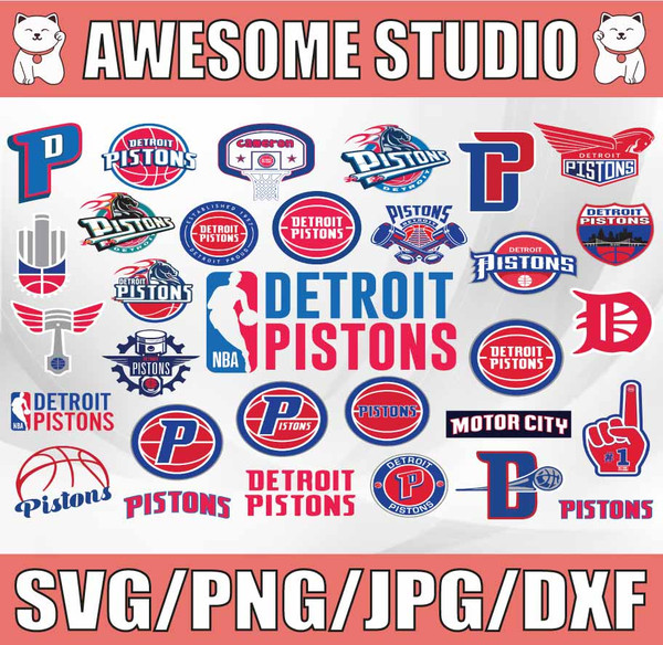 Detroit Pistons Logo SVG, Pistons SVG Cut Files, PNG Logo