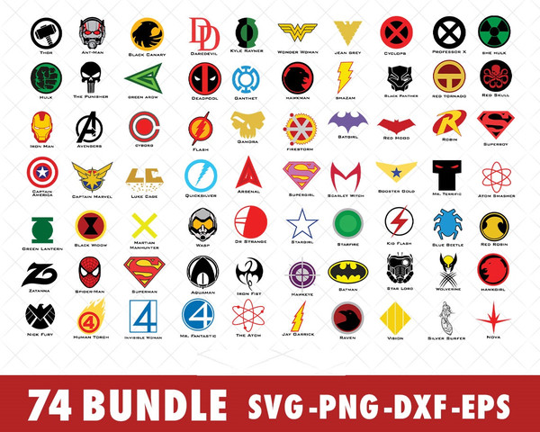 superheroes logos and names