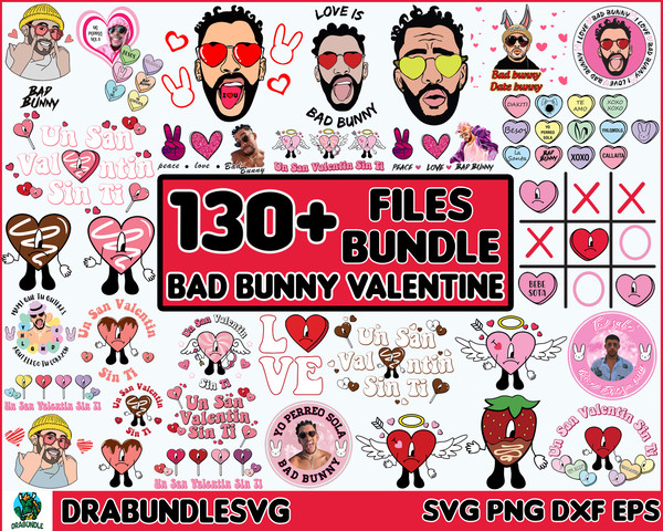 130 Benito Valentine's Day, benito Valentine svg, sin ti svg, Bad Bunny heart svg, cricut , cut files, Svg, Png Layered digital vector file Instant Download.jpg