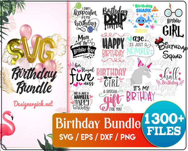 1300 Happy birthday svg, Birthday bundle, Birthday svg, Birthday Party svg, Birthday Cake svg, Birthday party svg, Birthday clipart, Cricut.jpg