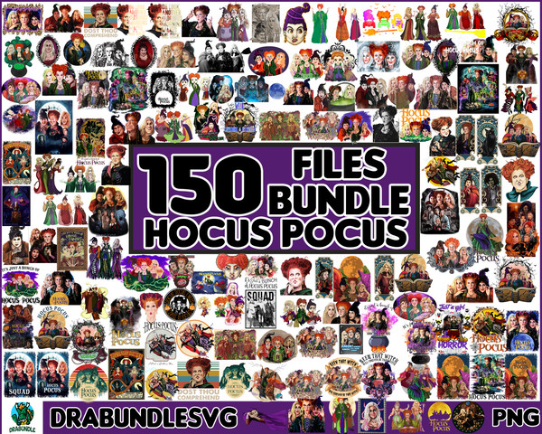 150 Hocus Pocus PNG ,Halloween Horror Movies Characters Bundle PNG Printable, Png Files For Sublimation Designs Digital Instant Download.jpg