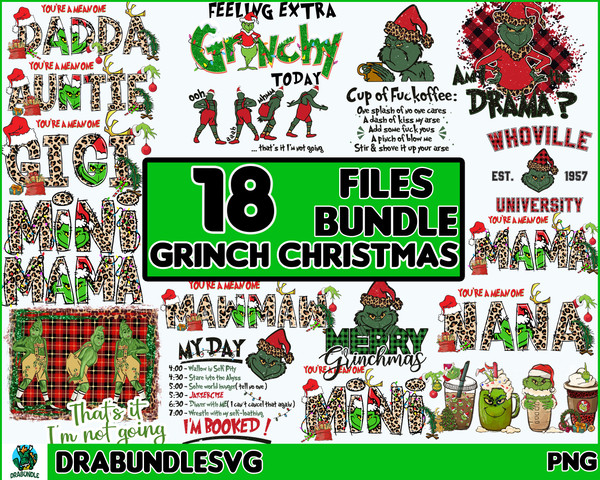 18 Christmas Bundle Png,Grinchmas Png,Grinch Png,Funny Christmas Png Sublimation,Is It Jolly Enough Png,Resting Teacher Face png High Quality PNG Instant downlo